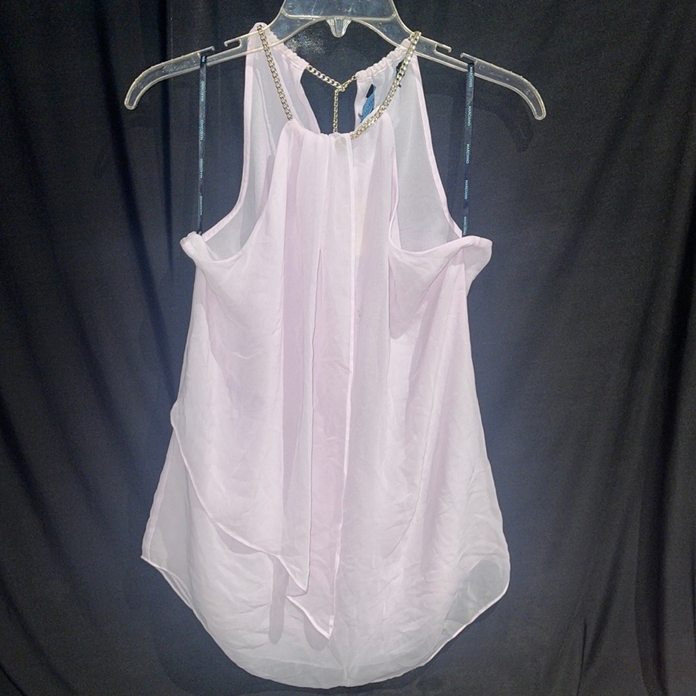 New Marciano Guess Chiffon Flowy Overlay Chain Straps Halter Blouse Top S